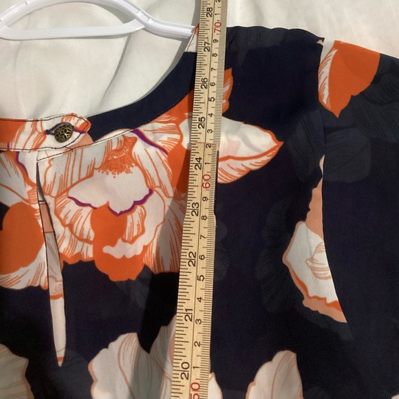 Cabi Cabiblossom Floral Top Navy Orange XS - Picture 10 of 10